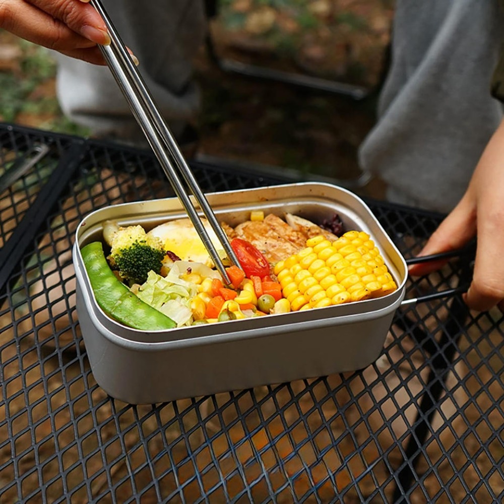 Camping Cooking Set - 超軽量食器 キャンプ調理器具 ランチボックス 調理鍋 ピクニックアクセサリー アウトドアカトラリー
