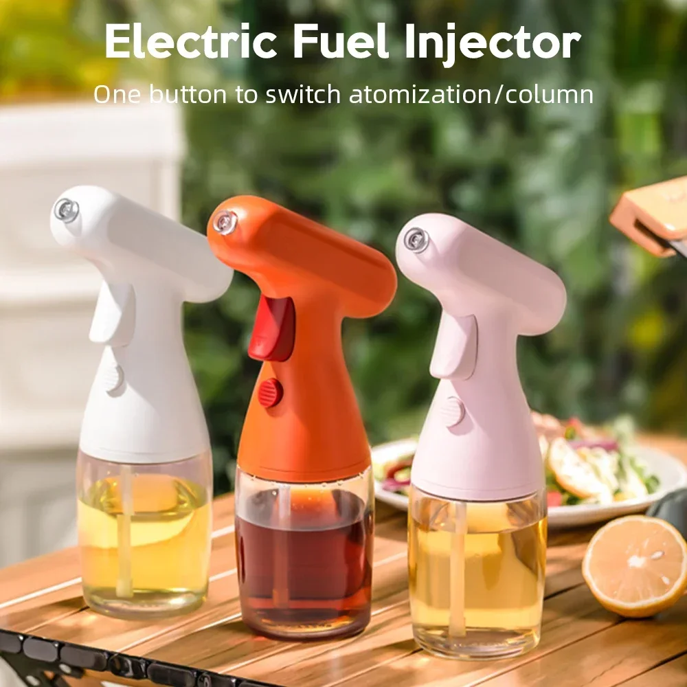 Camping Cooking Electric - 280 ミリリットル電気オイルスプレーボトルキッチン調理オリーブオイルディスペンサーキャンプバーベキューベーキング酢醤油噴霧器容器