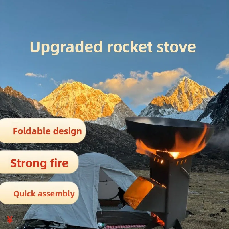 Camping Cooking Fire Stove - 一体型屋外折りたたみ式薪ストーブ、キャンプピクニック、ピクニック料理、旅行、車載用薪ストーブ、ヒーターコンロ