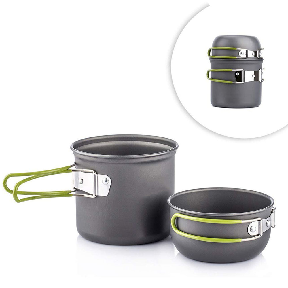Camping Cooking Kit - 超軽量キャンプポット調理器具セットポータブル屋外調理食器ハイキングトレッキングピクニック釣り登山