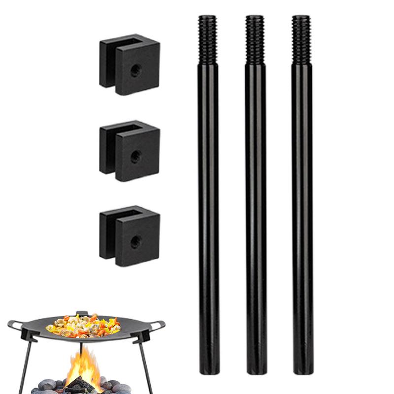 Camping Cooking Fire Stove - アルミ合金キャンプ三脚,屋外ファイヤーピット,キャンプファイヤー用に取り外し可能なグリル,高さ調節可能