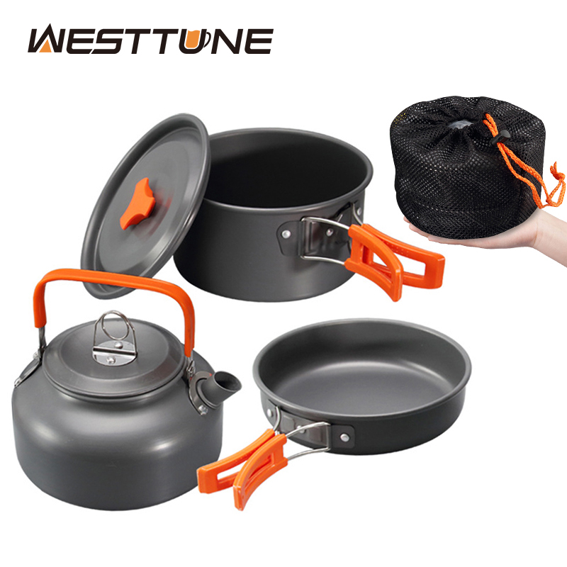Camping Cooking Kit - WESTTUNE キャンプ調理器具キット アルミ アウトドア ポータブル クッキングセット