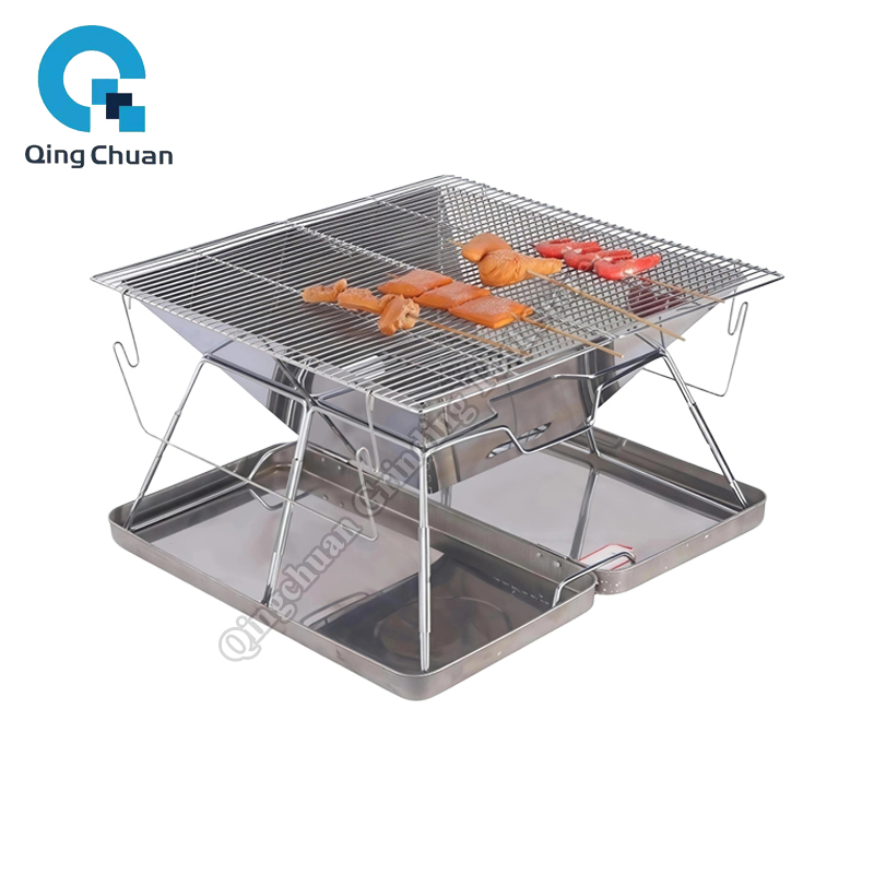 Camping Cooking Fire Stove - キャンプグリル炭火ストーブ折りたたみ式ステンレス鋼ファイヤーピットグリルバックパッキング用アウトドアクッキングハイキングキャンプピクニックストーブ