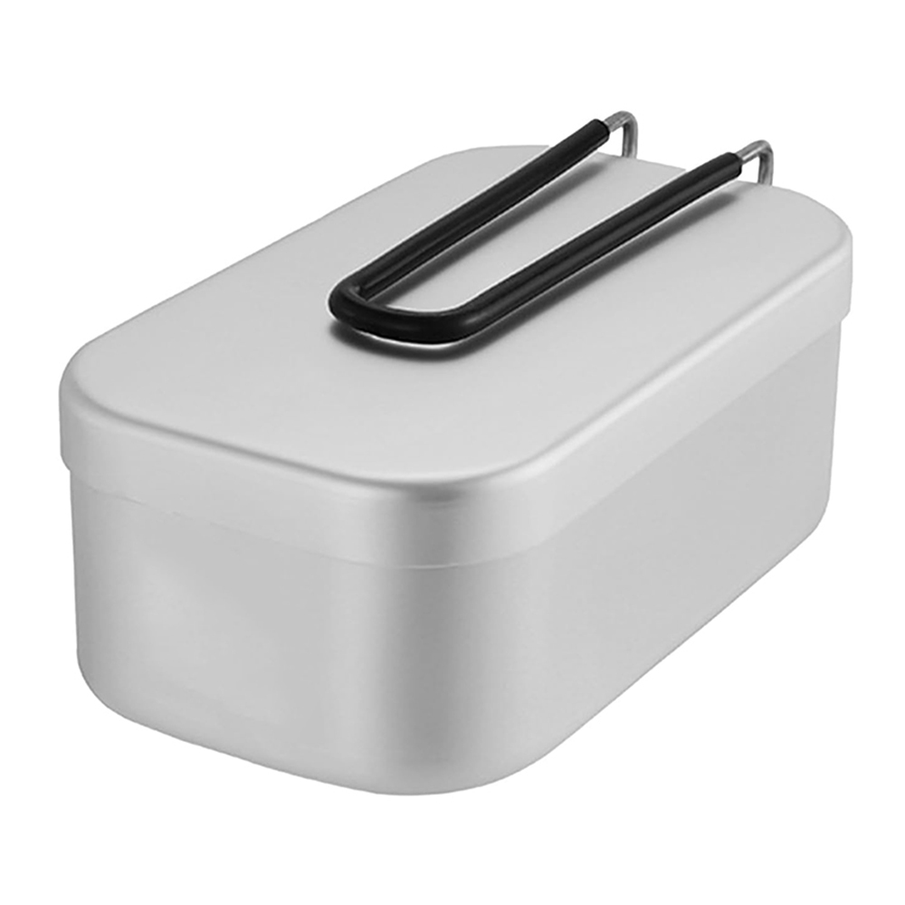 Camping Cooking Set - 800 ミリリットルアルミ弁当箱屋外キャンプ調理器具食器折りたたみハンドルピクニックボックス調理食品弁当箱ハイキング用