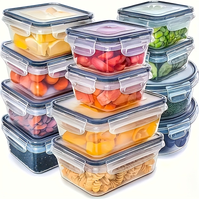 Camping With Cooking - 8個セットには、4つの容器と4つの蓋が含まれています。気密食品保存容器、キッチン冷蔵庫オーガナイザー、果物、野菜、キャンプ用。