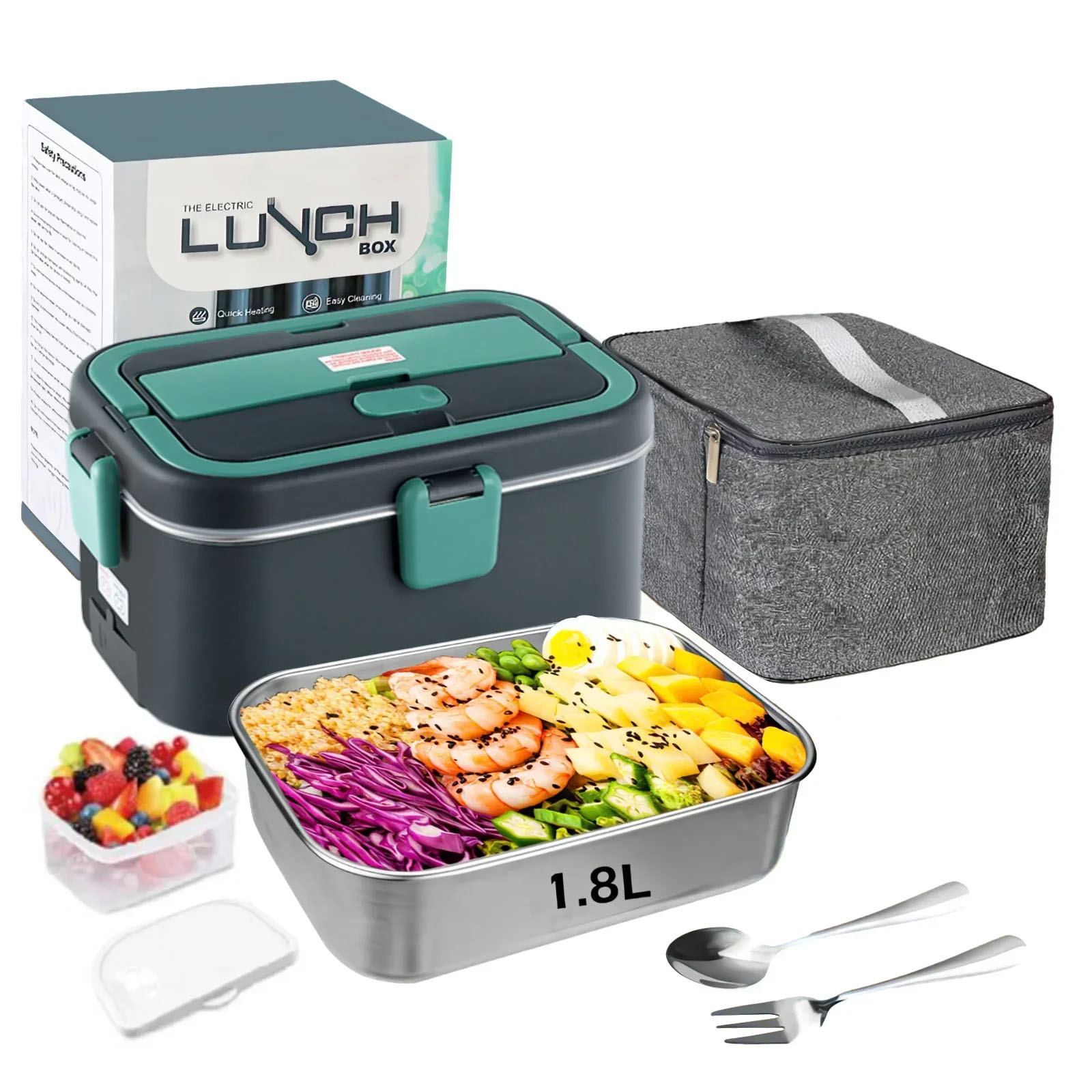 Camping Cooking Electric - 電気ランチボックス フードウォーマー 1.8L 80W アウトドア キャンプ