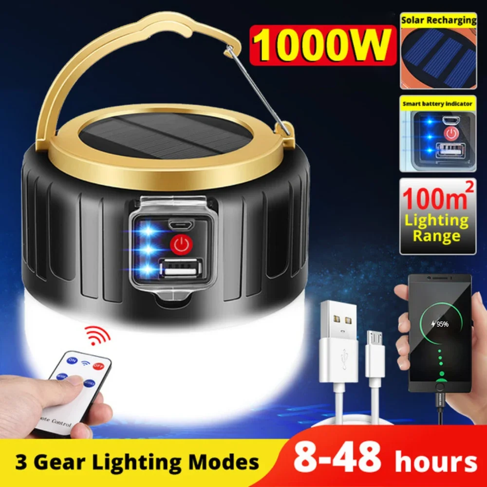 Camping Cooking Tent - 1000 ワット屋外ソーラー LED キャンプライト USB 充電式テントランプポータブルランタン非常灯バーベキューハイキングナイトマーケット