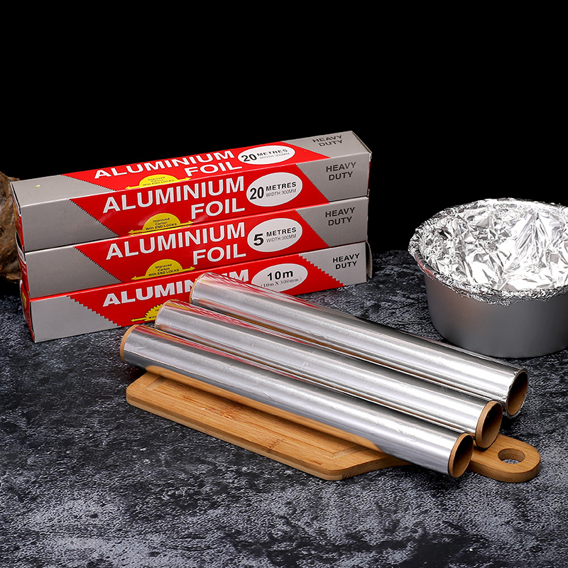 Aluminum Foil Heavy Duty - 高耐久性アルミホイルロール、長さ5/10/20メートル、幅30cm、ベーキング、グリル、オーブン、エアフライヤー用キッチン用アルミホイル紙