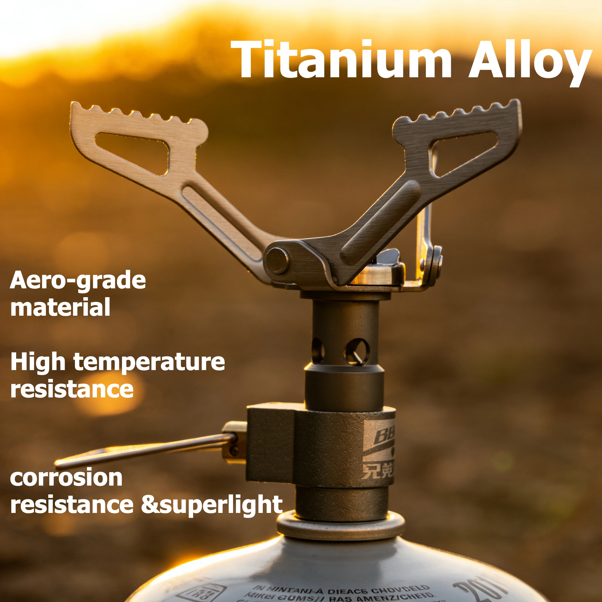 Camping Cooking Heater - BRS-3000T チタンミニキャンプガスバーナー 25 グラムワンピースポケットストーブアウトドアハイキング折りたたみ調理炉ポータブル ﻿