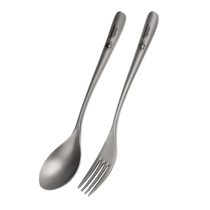 Camping Cooking Set Lightweight - Hwzbben-チタン屋外キャンプ用食器、箸、フォーク、スプーンセット、軽量、ポータブル食器