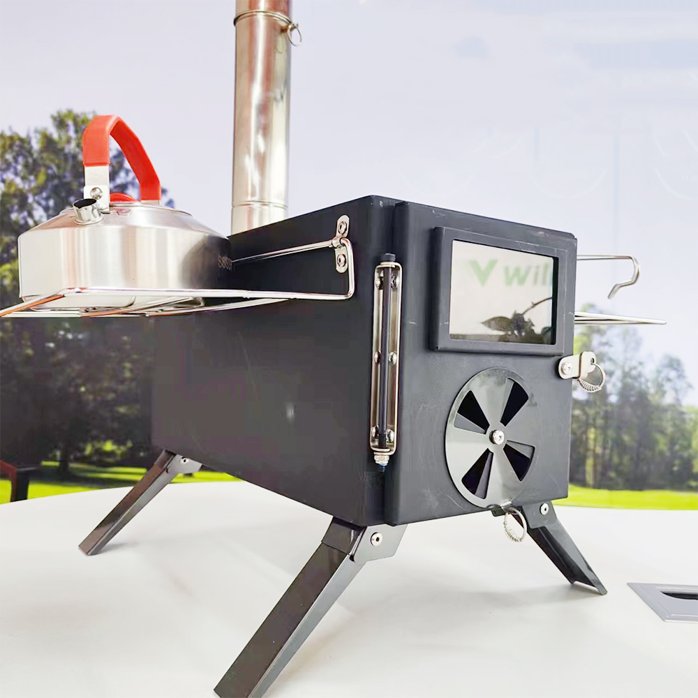 キャンプ、バーベキュー、焚き火用の屋外用ポータブル黒鉄製スト - Camping Cooking Fire Stove のレビューと価格