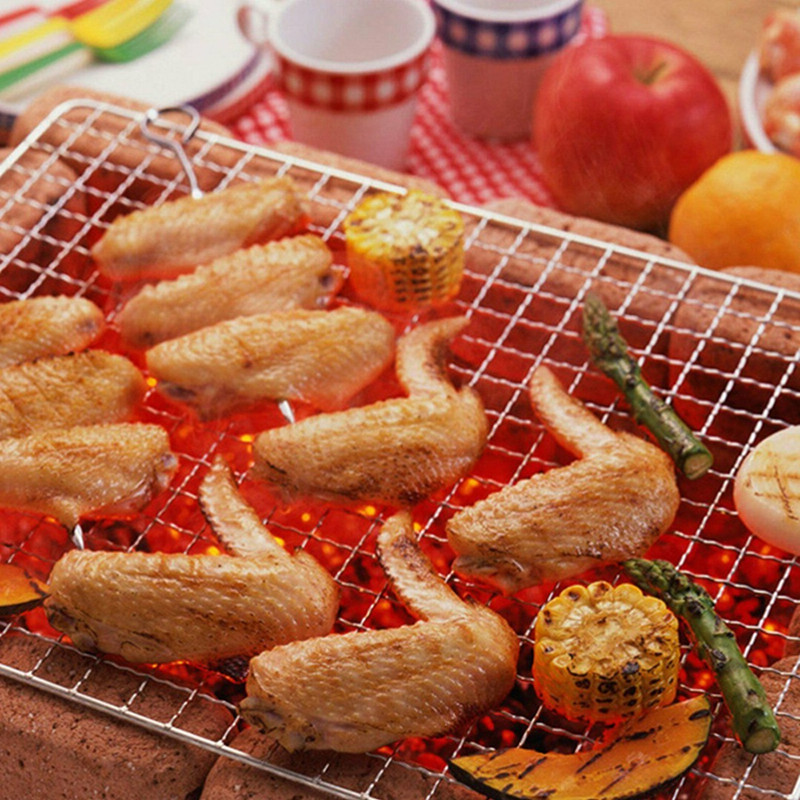 亜鉛メッキ鉄製グリルメッシュ,バーベキューツール,屋外炭火バ - Camping Cooking Vegetables のレビューと価格