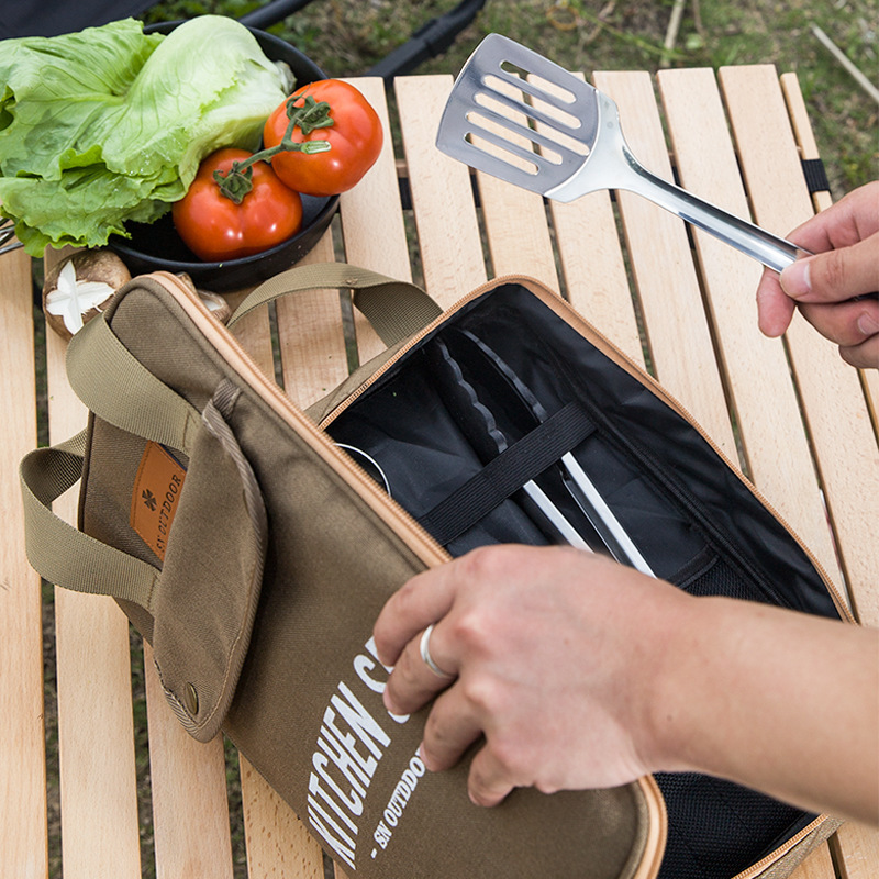 8 個キャンプキッチン調理器具セットポータブルバッグアウトド - Camping Cooking Kit のレビューと価格