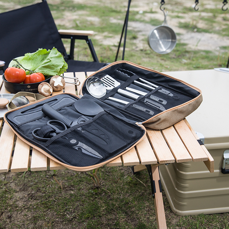 8 個キャンプキッチン調理器具セットポータブルバッグアウトド - Camping Cooking Kit のレビューと価格