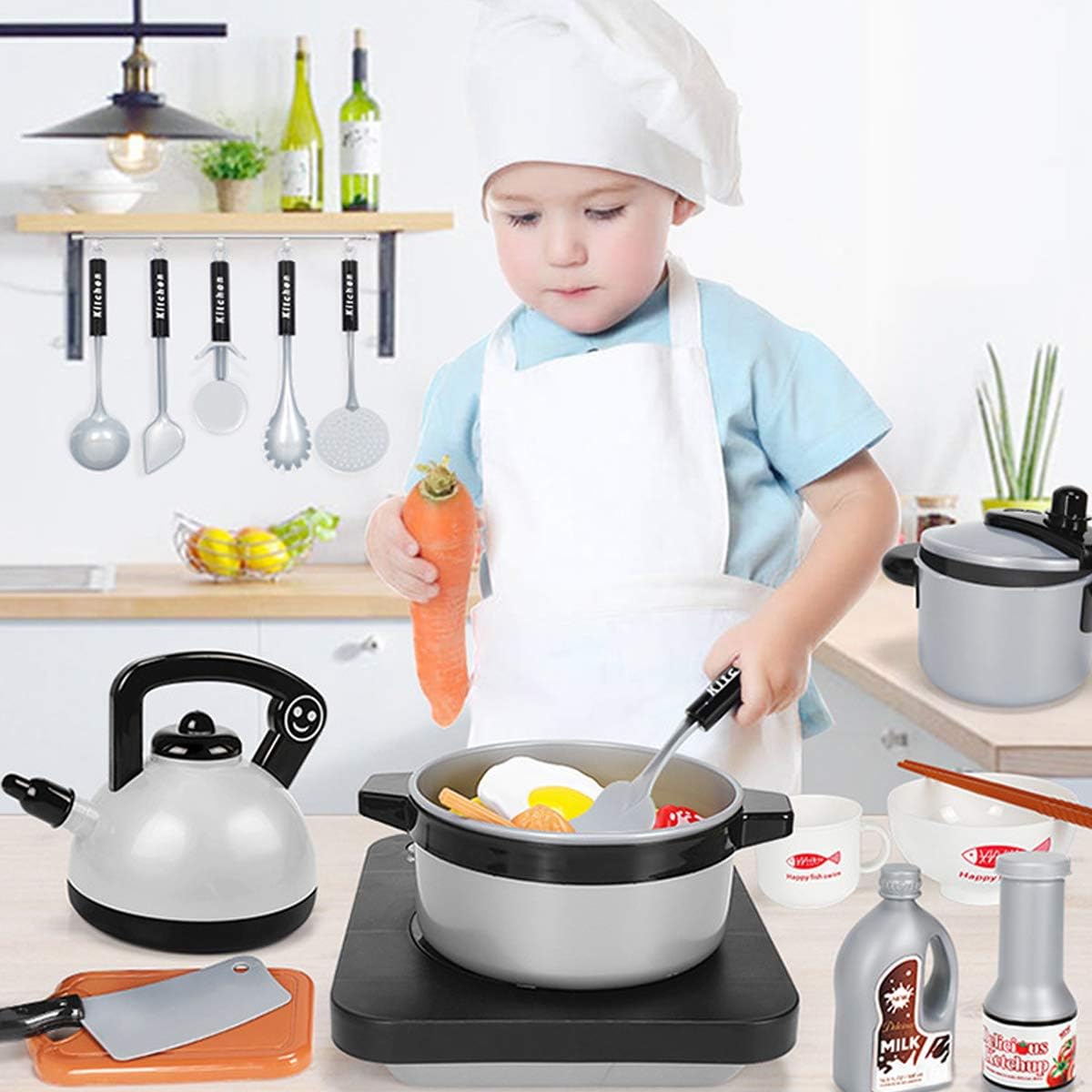 子供用キッチンおもちゃセット 幼児向けごっこ遊び バーベキュ - Camping Cooking Kids のレビューと価格
