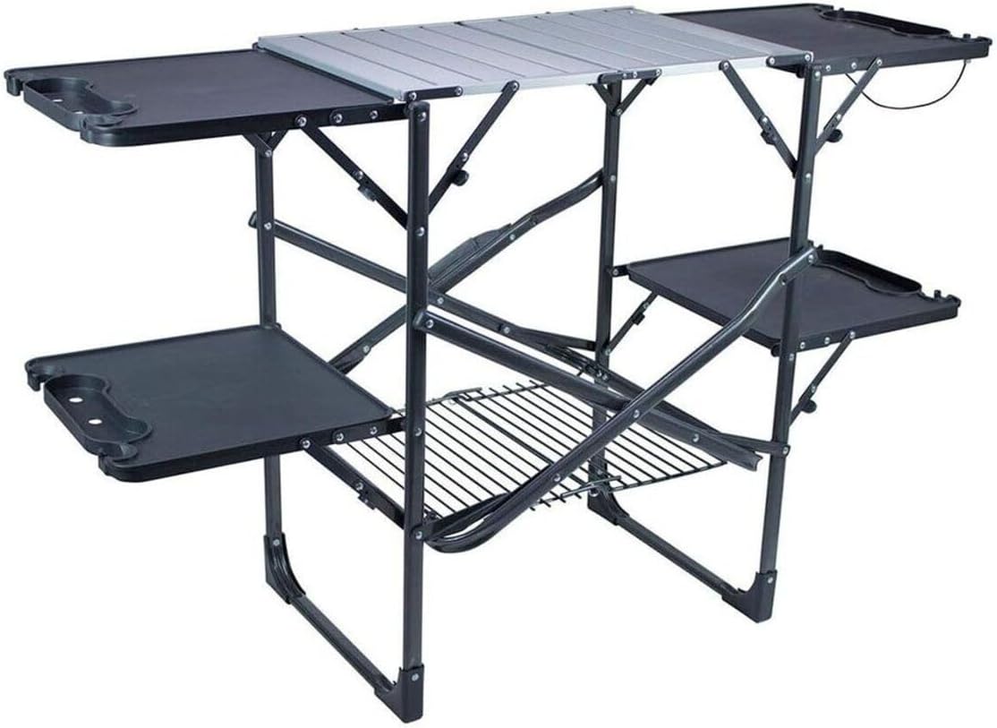 スリム折りたたみ式ポータブルキャンプキッチンテーブル、耐熱ト - Camping With Cooking のレビューと価格