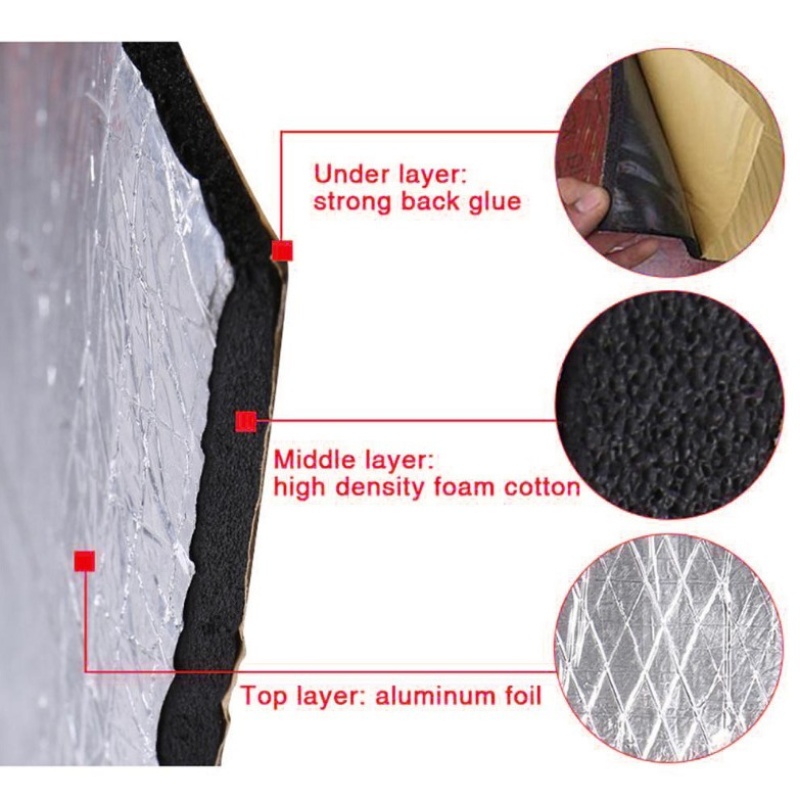 5/10mm 車用防音マット 断熱・遮音マット フード用密閉 - Aluminum Foil Heavy Duty のレビューと価格
