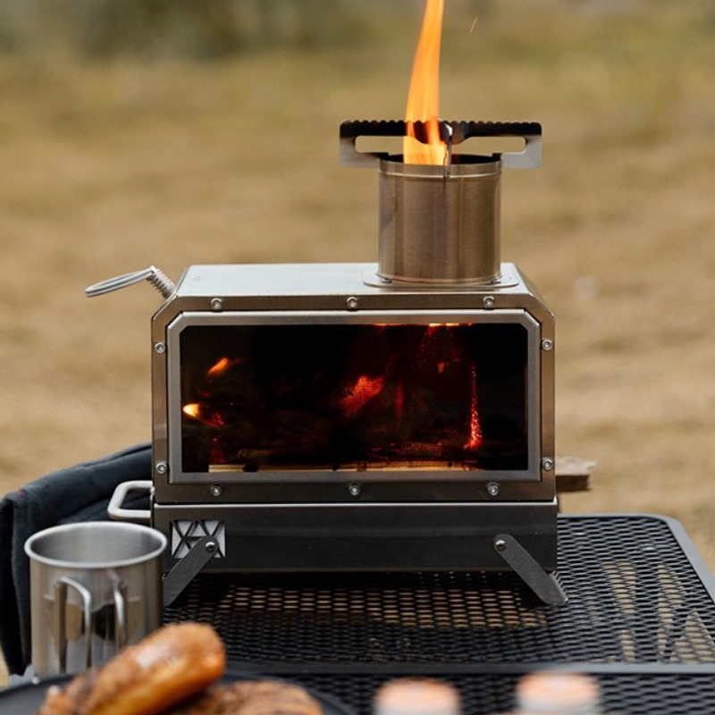 ステンレス鋼の正方形薪ストーブポータブル屋外キャンプピクニッ - Camping With Cooking のレビューと価格