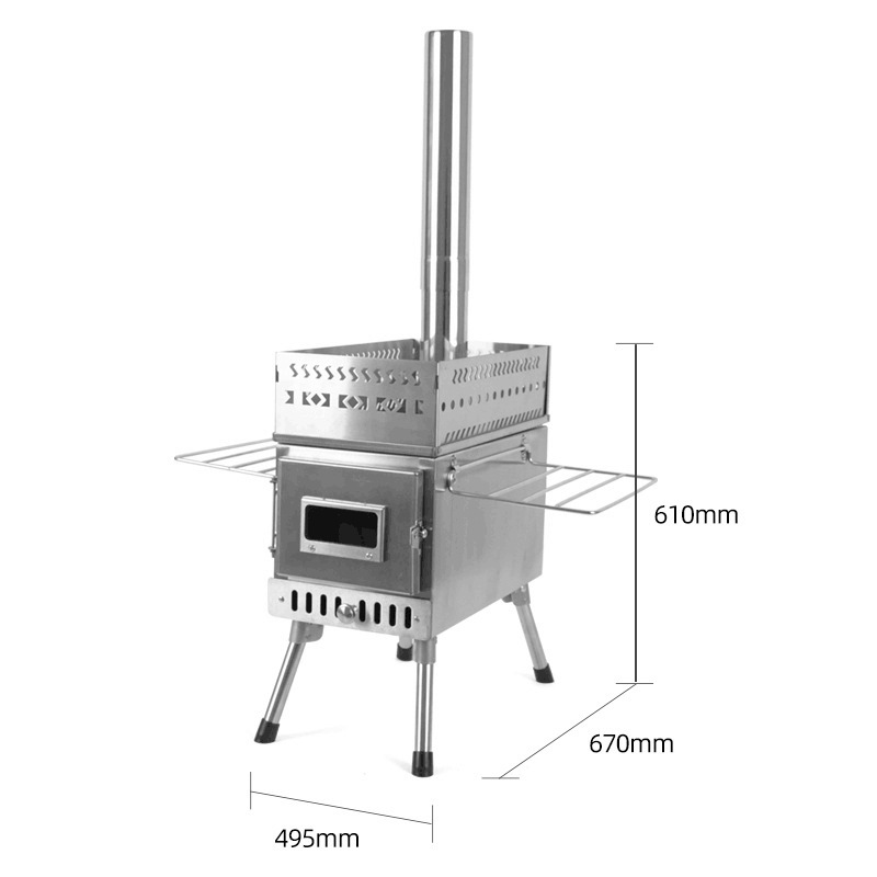 ステンレス製折りたたみ式薪ストーブ、頑丈なポータブル焚き火台 - Camping Cooking Fire Stove のレビューと価格