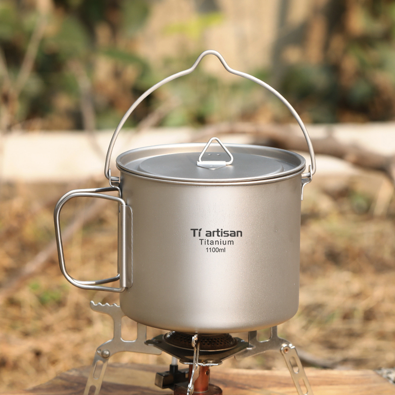 Tiartisan チタン 1.1L キャンプポット アウト - Camping Cooking Handle のレビューと価格