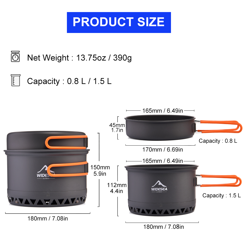 Widesea-キャンプ用調理器具,屋外調理用鍋,旅行用食器 - Quechua Camping Cooking Set のレビューと価格