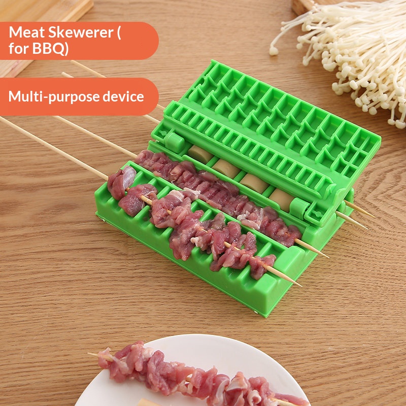 プラスチック製BBQ串メーカー、素早く使える肉・野菜串ツール - Camping Cooking Vegetables のレビューと価格