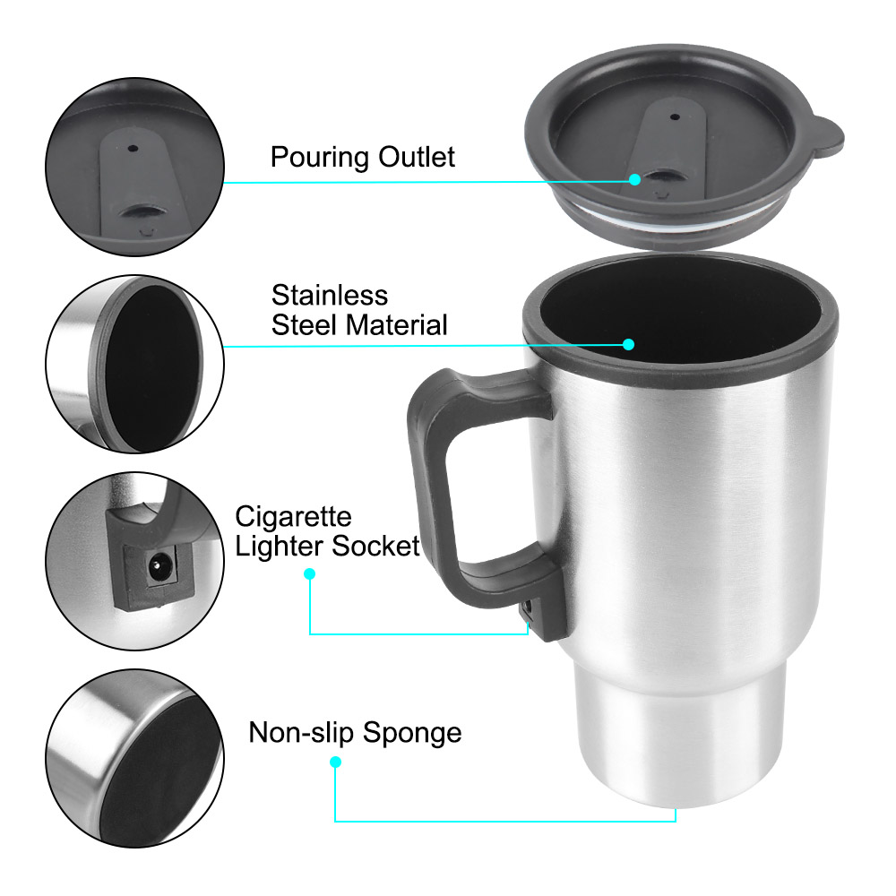 12V 450 ミリリットル車のコーヒーマグインテリア電気加 - Camping Cooking Electric のレビューと価格