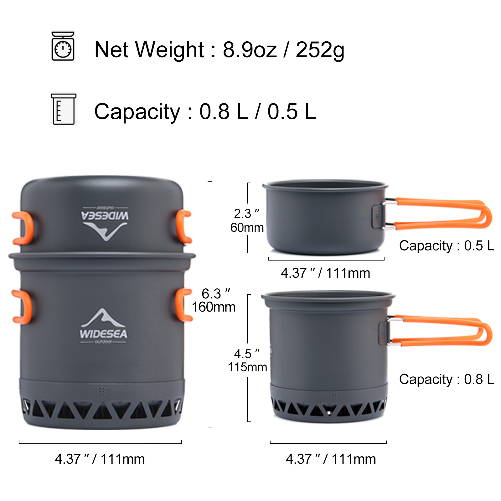 Widetea Camping 1.3l 2.3l調理器具屋 - Quechua Camping Cooking Set のレビューと価格