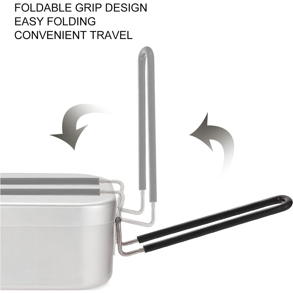 800 ミリリットルアルミ弁当箱屋外キャンプ調理器具食器折り - Camping Cooking Set のレビューと価格