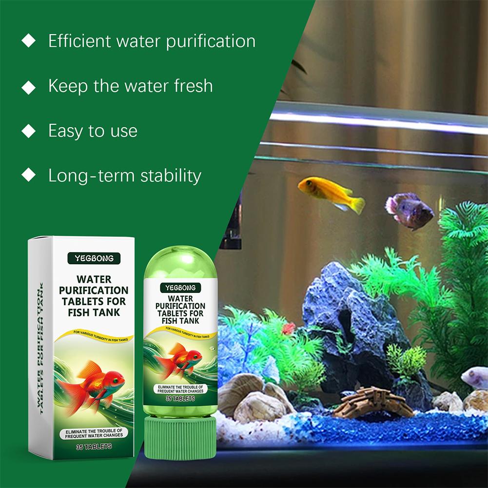 水質浄化タブレット 魚水槽 水槽用 藻類除去剤 澄化剤 消臭 - Water Purification Tablet のレビューと価格