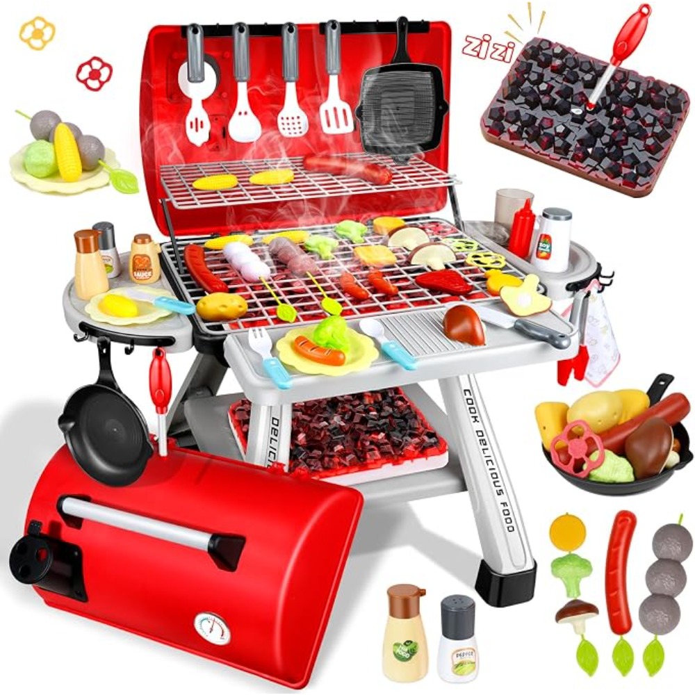 バーベキューグリルおもちゃセット子供用バーベキューごっこ遊び - Camping Cooking Kids のレビューと価格
