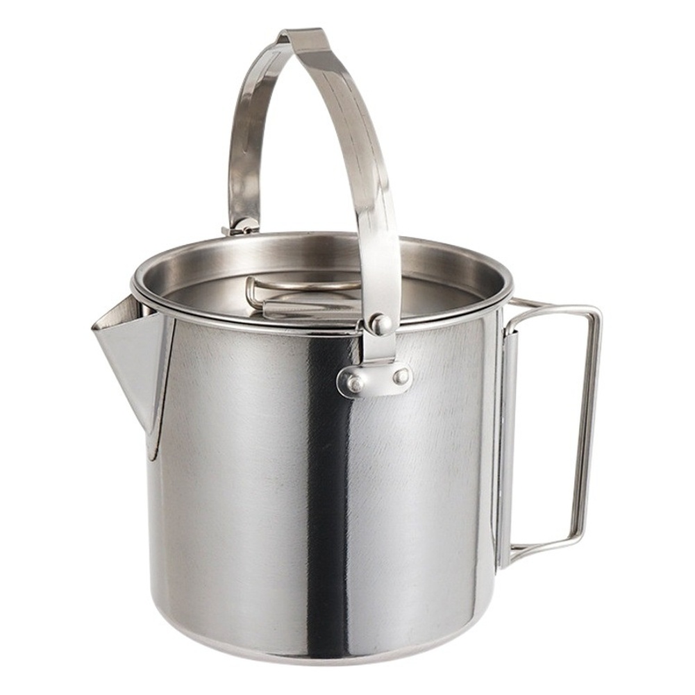 ステンレス製、1.2リットル容量のポータブルケトル。折りたた - Camping Cooking Handle のレビューと価格