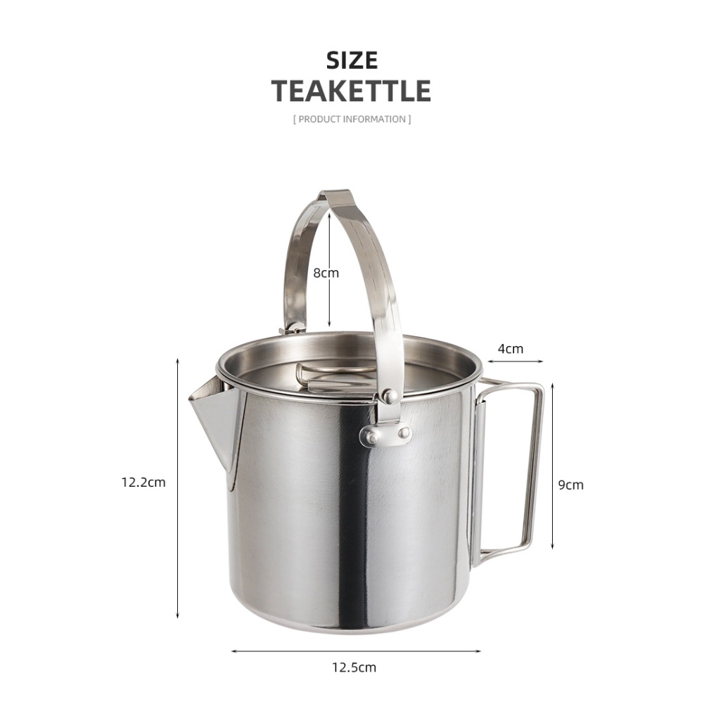 ステンレス製、1.2リットル容量のポータブルケトル。折りたた - Camping Cooking Handle のレビューと価格