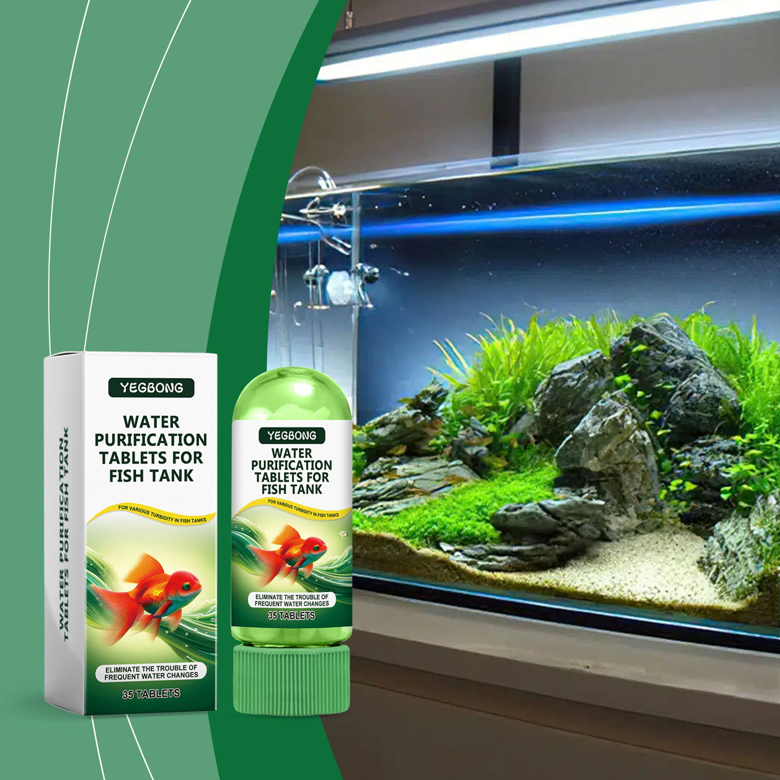浄水タブレット 環境に優しい水族館浄水器 速効性水槽洗浄液  - Water Purification Tablet のレビューと価格