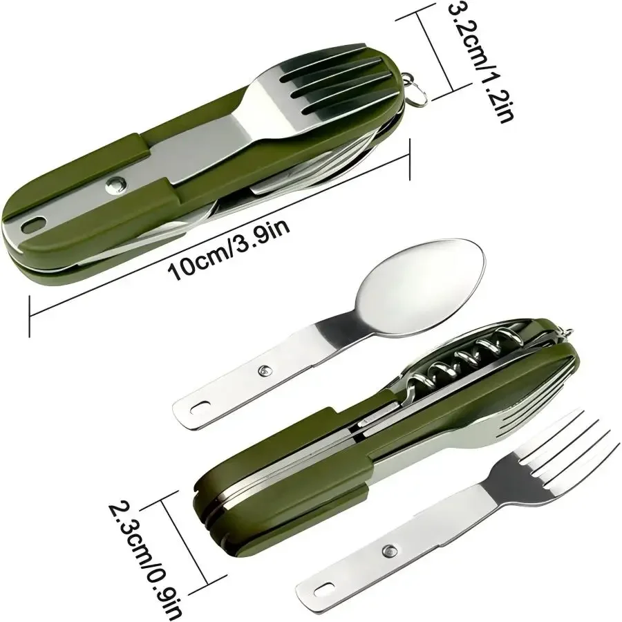 キャンプ用品 5-in-1 ステンレス製トラベルセット、多機 - Camping Cooking Utensil Set のレビューと価格