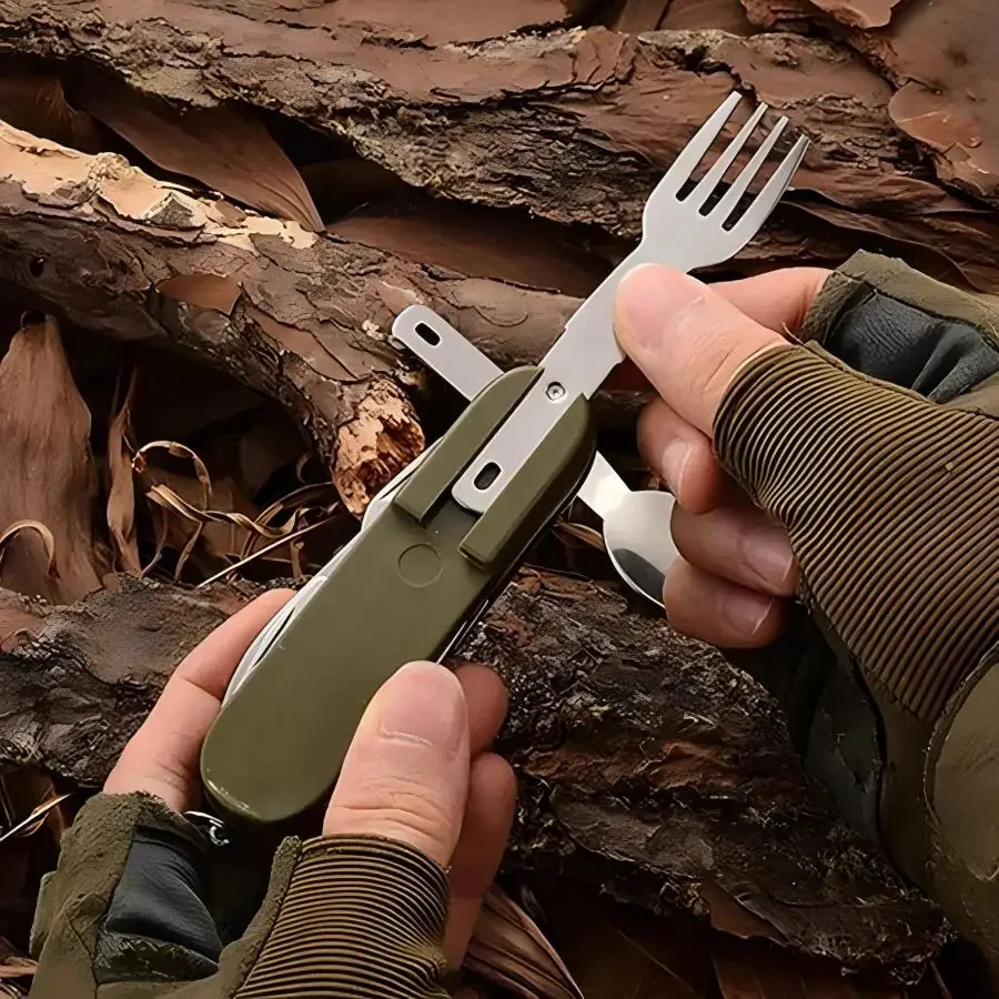 キャンプ用品 5-in-1 ステンレス製トラベルセット、多機 - Camping Cooking Utensil Set のレビューと価格