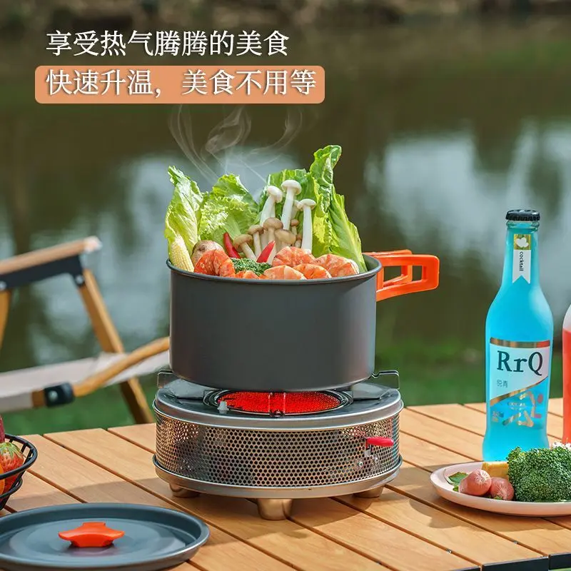 携帯式アウトドアキャンプストーブ、カード型防風ガスストーブ、 - Camping Cooking Fire Stove のレビューと価格