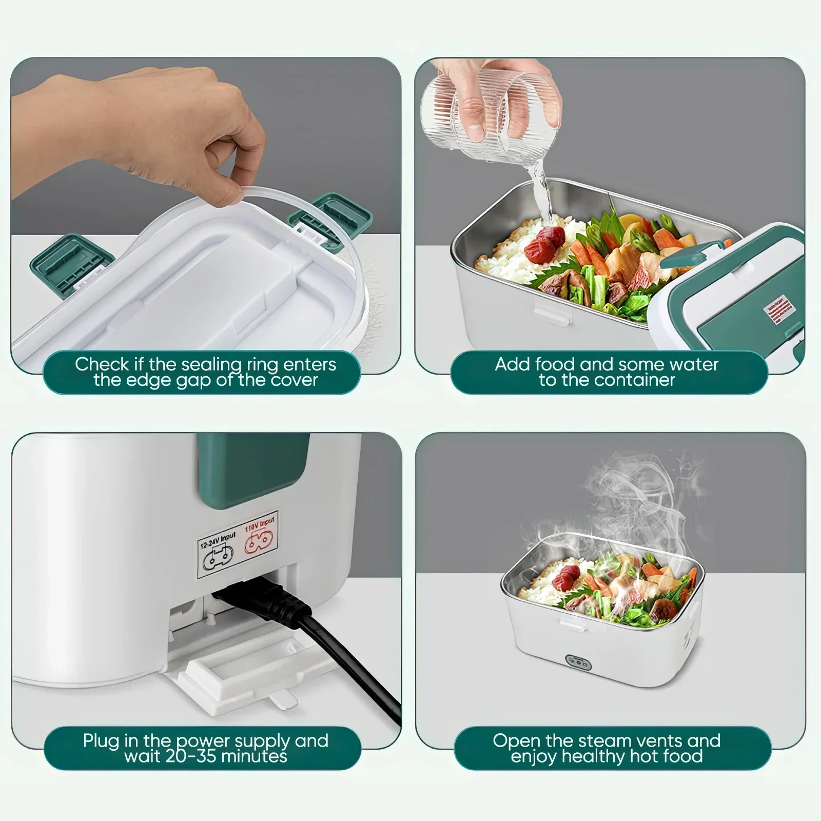 電気ランチボックス フードウォーマー 1.8L 80W アウ - Camping Cooking Electric のレビューと価格