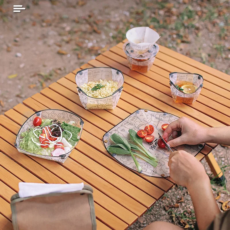 多目的折りたたみ式食器、屋外、ポータブルボウル、ディナープレ - Camping Cooking Utensil Set のレビューと価格