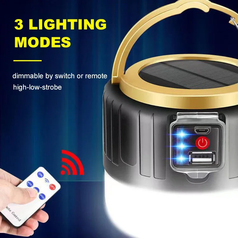 1000 ワット屋外ソーラー LED キャンプライト USB - Camping Cooking Tent のレビューと価格