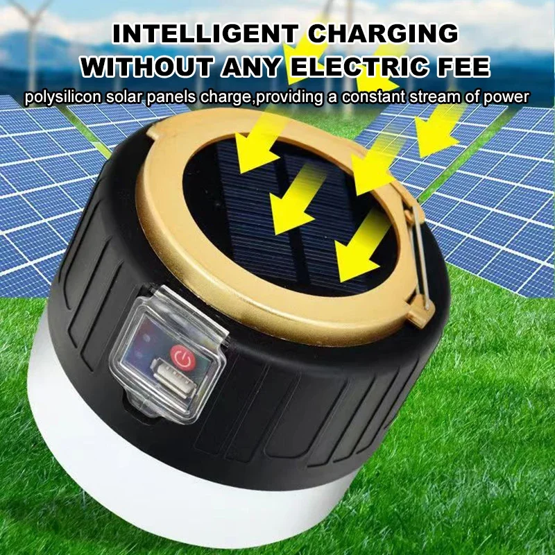 1000 ワット屋外ソーラー LED キャンプライト USB - Camping Cooking Tent のレビューと価格