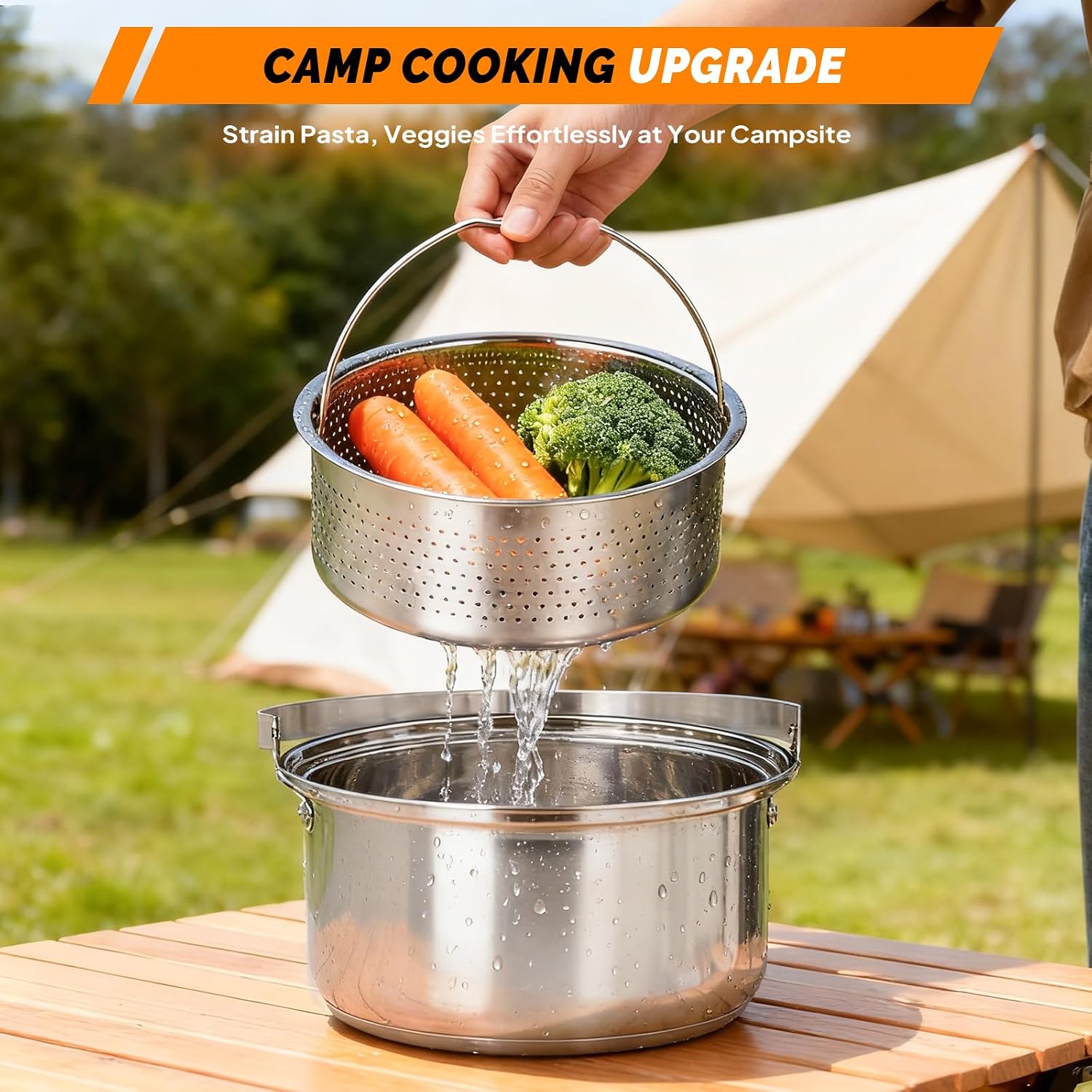 6点調理器具セット、304ステンレス製軽量ノンスティック鍋、 - Camping Cooking Set Lightweight のレビューと価格