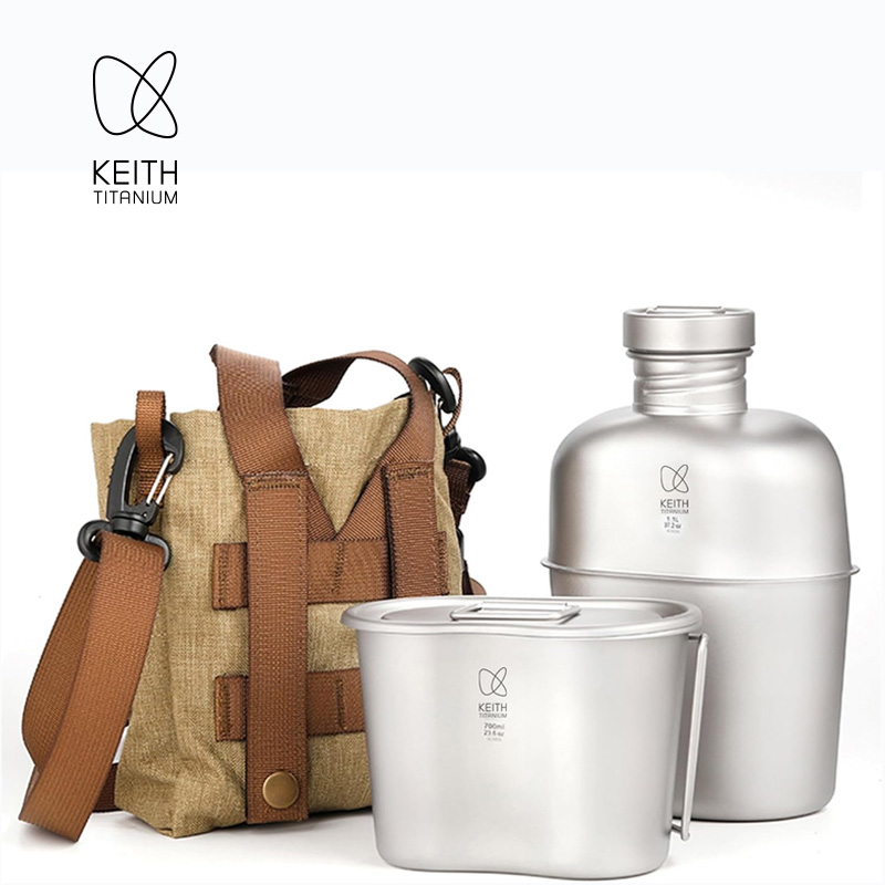 KEITH 純チタン製キャンティーン メスキット、超軽量ウォ - Camping Cooking Kit のレビューと価格
