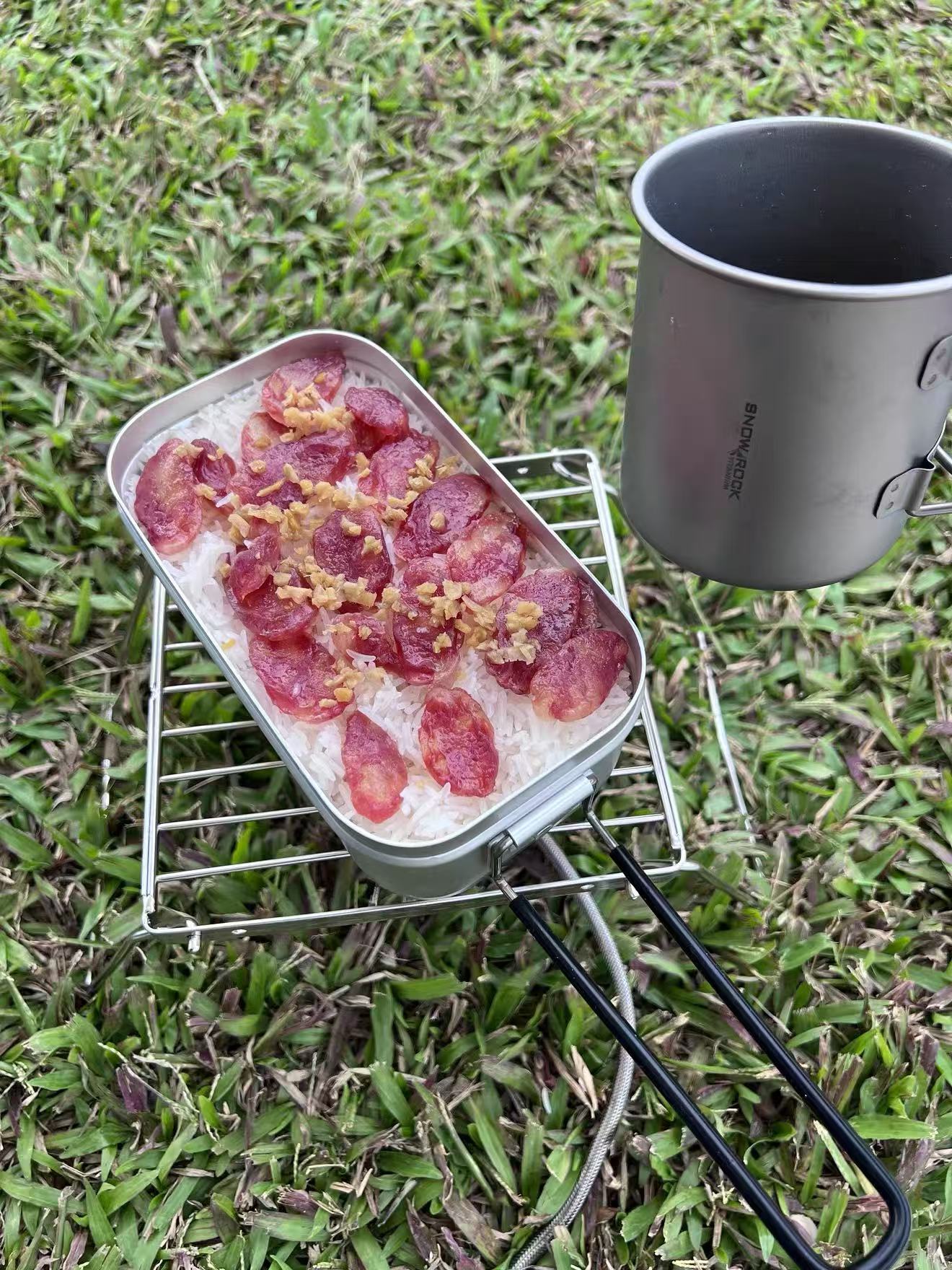 屋外用ステンレス製ストーブホルダー キャンプ用ポータブル折り - Camping Cooking Set のレビューと価格