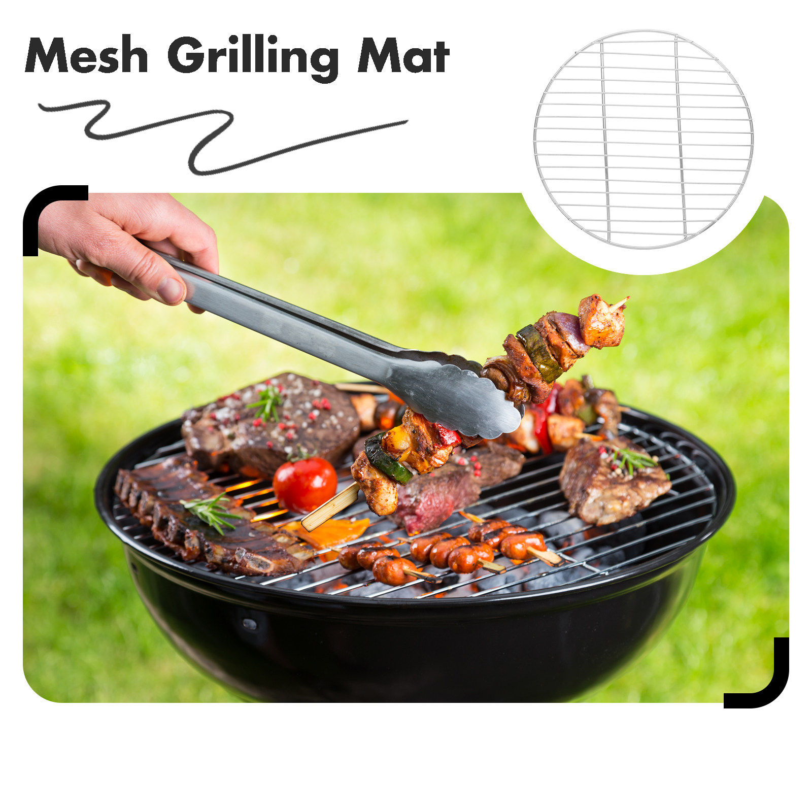 家庭用ステンレス製バーベキューメッシュグリルネット。屋外での - Camping Cooking Vegetables のレビューと価格