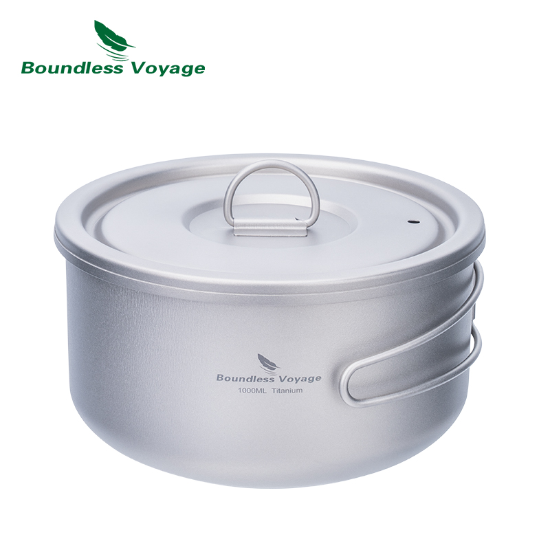 ふた付きのキャンプ用チタンポット,超軽量,屋外料理,単層,弁 - Camping Cooking Set のレビューと価格