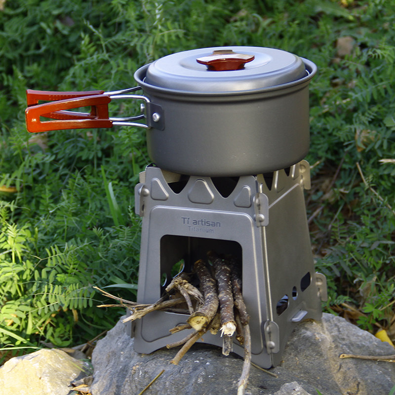 チタン製折りたたみ式薪ストーブ ポータブルコンパクト バック - Camping Cooking Fire Stove のレビューと価格