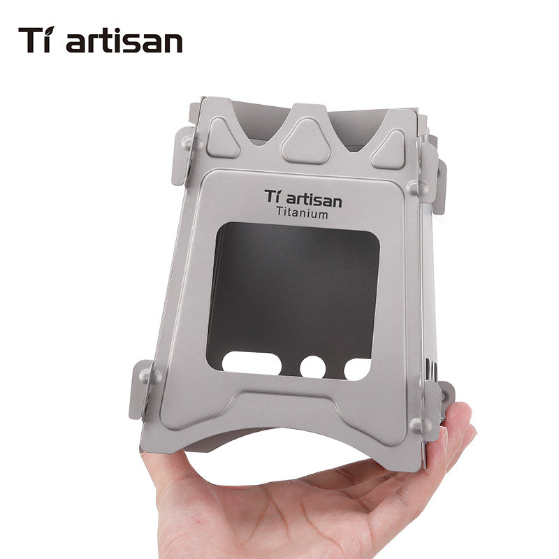 チタン製折りたたみ式薪ストーブ ポータブルコンパクト バック - Camping Cooking Fire Stove のレビューと価格