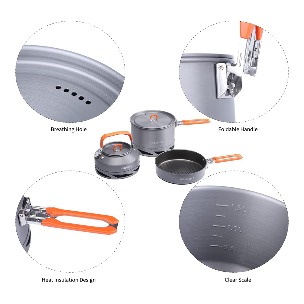 Fire Maple器具ハイキング調理セット熱交換器ポットパ - Camping Cooking Kit のレビューと価格