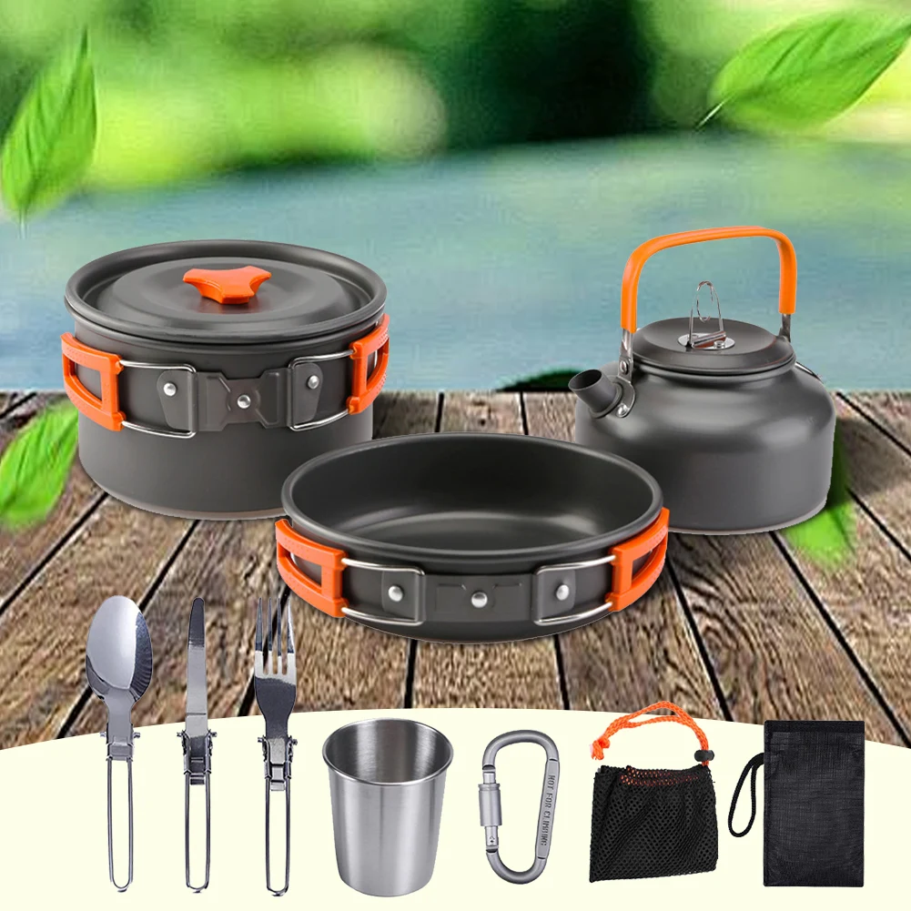 キャンプ調理器具キット ケトル ポット パン クックセット  - Camping Cooking Kit のレビューと価格